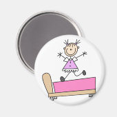Meisje springen op bed magneet (Voorkant / Achterkant)