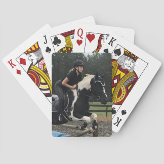 Meisje springen paard, Paard springen Pokerkaarten