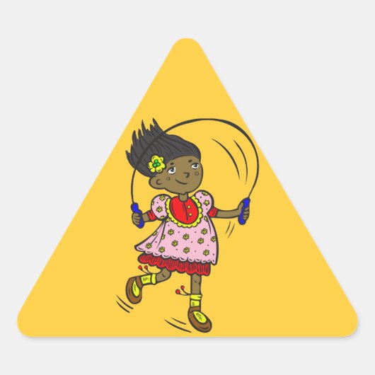 Meisje springen touw sticker (Voorkant)