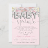 Meisje Sprinkle Baby shower Waterverf Folie Ballon Kaart (Voorkant)