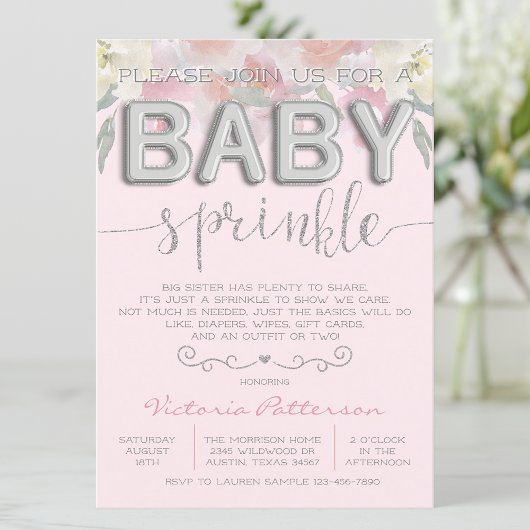 Meisje Sprinkle Baby shower Waterverf Folie Ballon Kaart
