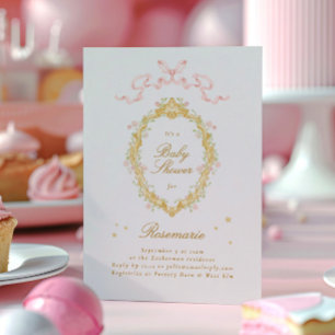 Meisje Sprookjes Prinses Sterren Boog Roze Baby Sh Kaart