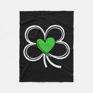 Meisje St. Patrick's Day Liefde Met Hart En Klaver Fleece Deken
