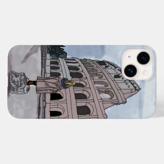 Meisje staat voor het Colosseum. Case-Mate iPhone Case (Achterkant (horizontaal))