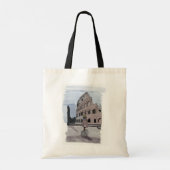 Meisje staat voor het Colosseum. Tote Bag (Achterkant)
