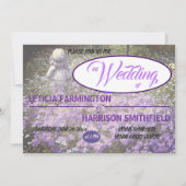 Meisje standbeeld met blauw violette phlox vergete kaart (Voorkant)