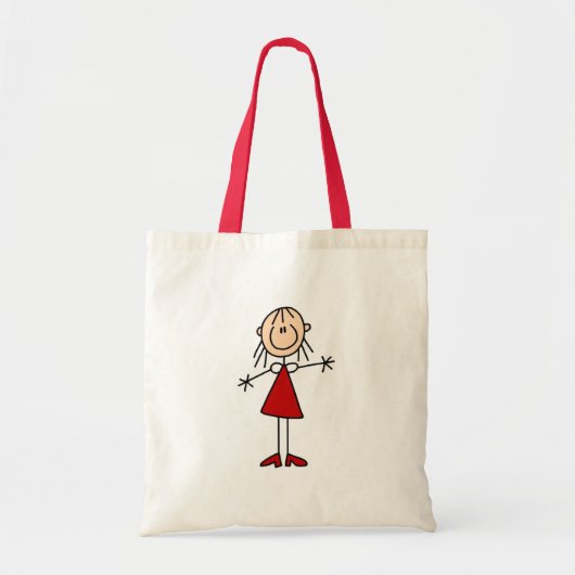 Meisje Stick Figure Tas (Voorkant)