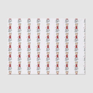 Meisje Stick Figuur Voetbal Rood Uniform Tissue Pa Tissuepapier