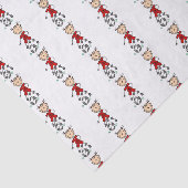 Meisje Stick Figuur Voetbal Rood Uniform Tissue Pa Tissuepapier (Detail)