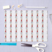 Meisje Stick Figuur Voetbal Rood Uniform Tissue Pa Tissuepapier (Craft)