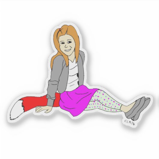 meisje sticker (Voorkant)