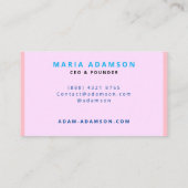 Meisje Stijlvol Roze Oprichter CEO President Visitekaartje (Achterkant)