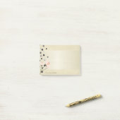 Meisje Stijlvolle legante bloemen, parels - op maa Post-it® Notes (Op bureau)