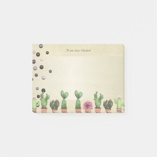 Meisje Stijlvolle legante cactus, parels - op maat Post-it® Notes (Voorkant)