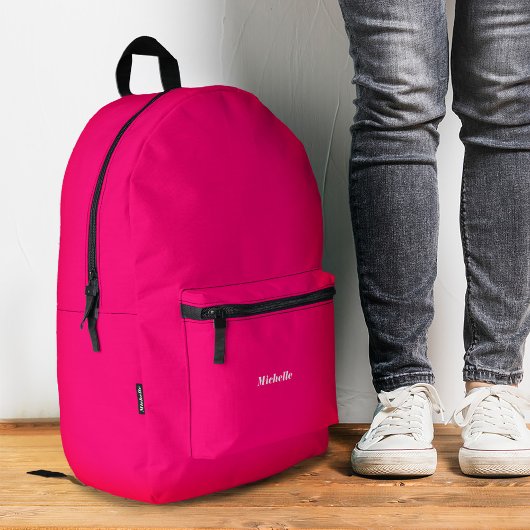 Meisje Stijlvolle Neon Hot Roze Modern Naar School Bedrukte Rugzak