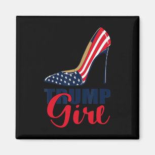 Meisje Stilettos Hoge Heel Amerikaanse vlag Trump  Magneet