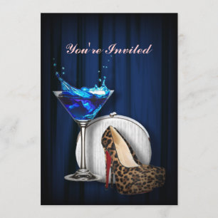 meisje stilletos , martini cocktailparty kaart