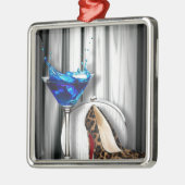meisje stilletos , martini cocktailparty metalen ornament (Links)