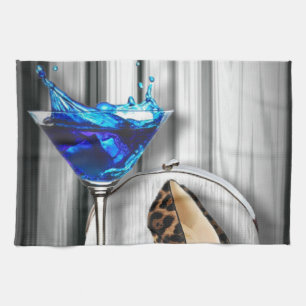meisje stilletos , martini cocktailparty theedoek