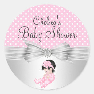 Meisje Stippen Baby Shower Sticker