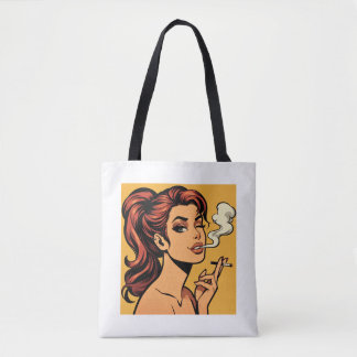 Meisje Stoner | Stripboek pop art | Rokers verlief Tote Bag