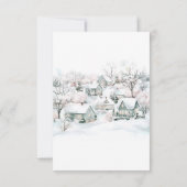 Meisje Stork Het duurt een Dorp Winter Baby shower Bedankkaart (Achterkant)