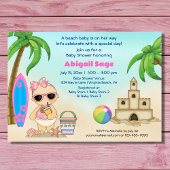 Meisje Strand Baby Sandcastle, Surfboard Baby show Kaart