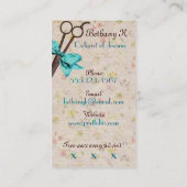  meisje stylist blauw boogschaar klantenkaartje (Achterkant)