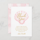 Meisje Summer Beach Baby shower Bedankkaart (Voorkant / Achterkant)