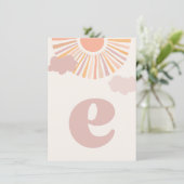 Meisje Sun ONE Hoge Stoel Banner - Letter "E" Kaart (Staand voorkant)