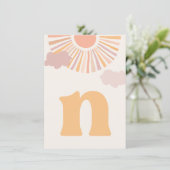 Meisje Sun ONE Hoge Stoel Banner - Letter "N" Kaart (Staand voorkant)