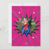 Meisje Super Hero Verjaardagsfeest Kaart (Achterkant)