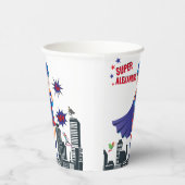 Meisje Superheld 💥 Kleurrijke Verjaardagsfoto Papieren Bekers (Rechts)