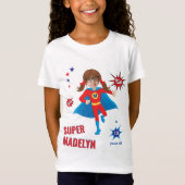 Meisje Superheld 💥 Levendige Verjaardag Foto T-shirt (Voorkant)