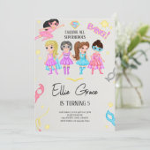 Meisje Superheroes Kaart (Staand voorkant)