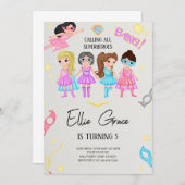 Meisje Superheroes Kaart (Voorkant / Achterkant)