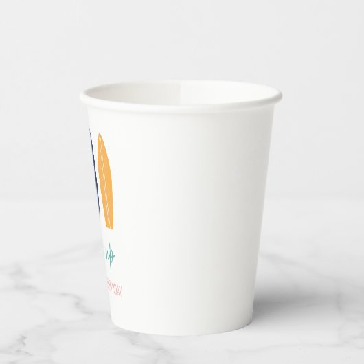 Meisje Surfboard Beach verjaardag Papieren Bekers (Links)