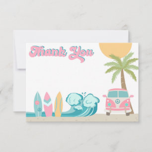 Meisje Surf's up Surf Beach Verjaardag Bedankt Kaa Kaart