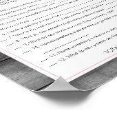 Meisje Survey zegt Baby shower spel roze olifant Poster (Hoek)