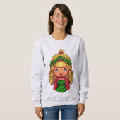 Meisje Sweatshirt Kerstmeisje (Voorkant volledig)