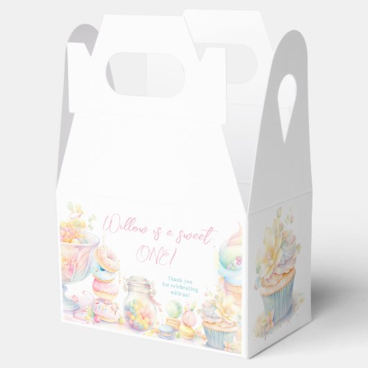 Meisje Sweet One Sweets Eerste Verjaardag Bedankdoosjes (Geopend)