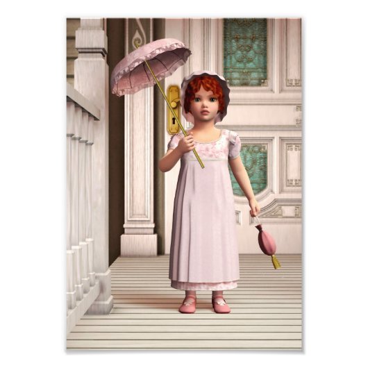  Meisje - Sweet Retro Victoriaans Stijl Kunst Foto Afdruk (Voorkant)