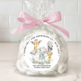 Meisje Sweet Safari Baby shower Ronde Sticker