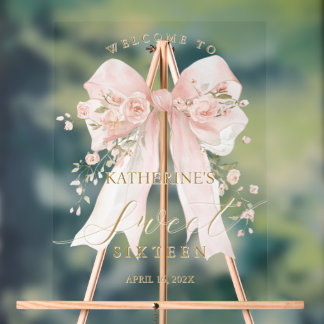 Meisje Sweet Sixteen Welkom Bord Elegante Bloemboo
