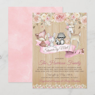 Meisje Sweet Woodland Virtuele Baby Shower Per Pos Kaart