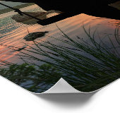 Meisje Swinging Silhouette Lake Zomer Zonsondergan Poster (Hoek)