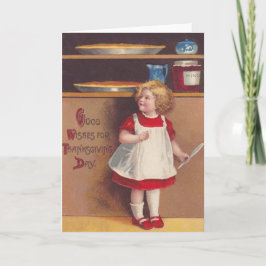 Meisje & taarten feestdagen kaart