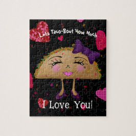 Meisje taco paarse lint harten confetti legpuzzel