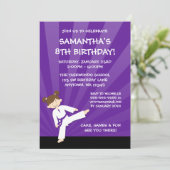 Meisje Taekwondo Karate Paarse Belt Verjaardag Kaart (Staand voorkant)