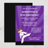 Meisje Taekwondo Karate Paarse Belt Verjaardag Kaart (Voorkant / Achterkant)